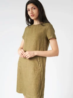 Aspesi - Compact Slub Linen Dress in Military