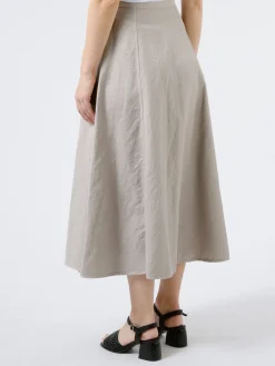 Aspesi - Cotton Linen Midi Skirt in Beige