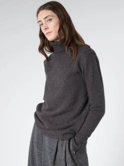 Aspesi - Garment Dyed Merino Wool Turtleneck in Charcoal