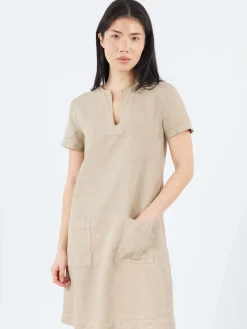 Aspesi - Slub Linen Short Dress in Sand