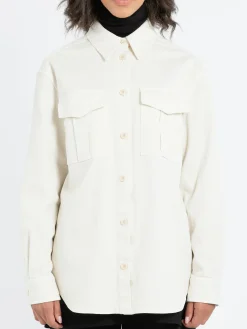 Aspesi - Stretch Cotton Gabardine Shirt in Ice