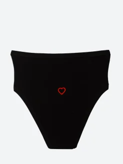 Baserange - Heart Highwaist Bell Pants in Black