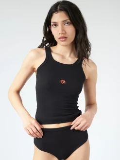 Baserange - Heart Highwaist Bell Pants in Black