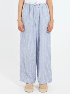 Baserange - Limber Pants in Red Blue Stripe
