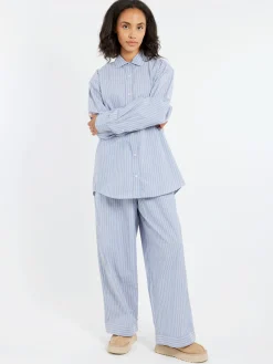 Baserange - Limber Pants in Red Blue Stripe