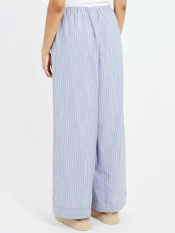 Baserange - Limber Pants in Red Blue Stripe