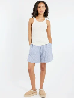 Baserange - Limber Shorts in Red Blue Stripe