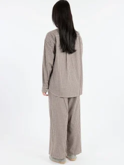 Baserange - Loose Ole Shirt in Brown Grey Flannel