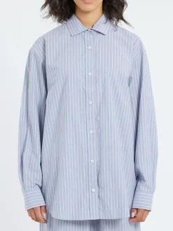 Baserange - Ole Shirt in Red Blue Stripe
