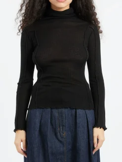 Baserange - Omato Turtleneck in Black Wool