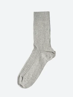 Baserange - Rib Ankle Socks in Grey Melange