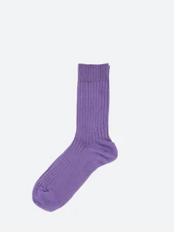 Baserange - Rib Overankle Socks in Yu Purple