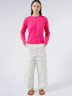 BEAMS BOY - 12 Gauge Embroidery Cardigan in Fuchsia