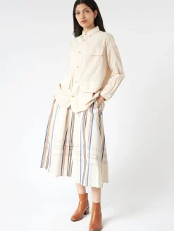 BEAMS BOY - Big Tartan Skirt in Off White
