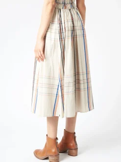 BEAMS BOY - Big Tartan Skirt in Off White