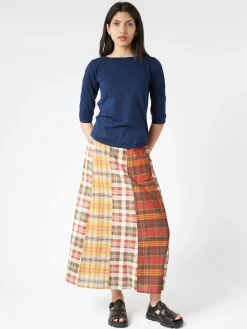 BEAMS BOY - Boat Neck T-Shirt in Navy