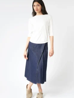 BEAMS BOY - Boat Neck T-Shirt in White