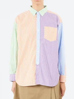 BEAMS BOY - Crazy Stripe Long Sleeve Button Down Shirt in Multi
