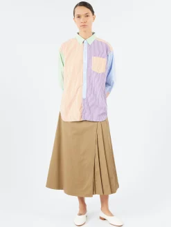 BEAMS BOY - Crazy Stripe Long Sleeve Button Down Shirt in Multi