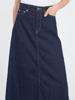 BEAMS BOY - Denim Maxi Skirt in Indigo