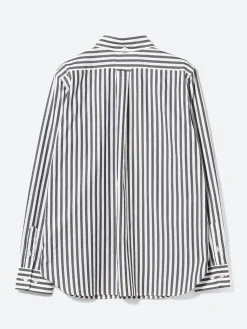 BEAMS Boy - Long Stripe BD Shirt in Black
