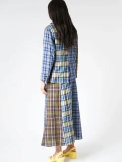 BEAMS BOY - Madras Crazy Check Blazer in Navy