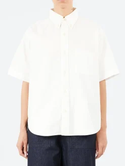 BEAMS BOY - Shirt Sleeve Button Down Big Shirt in Ivory
