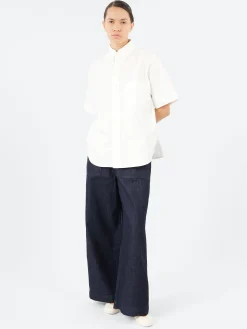 BEAMS BOY - Shirt Sleeve Button Down Big Shirt in Ivory