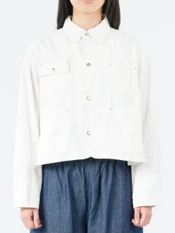 BEAMS BOY - Short Coverall Jacket in Off White