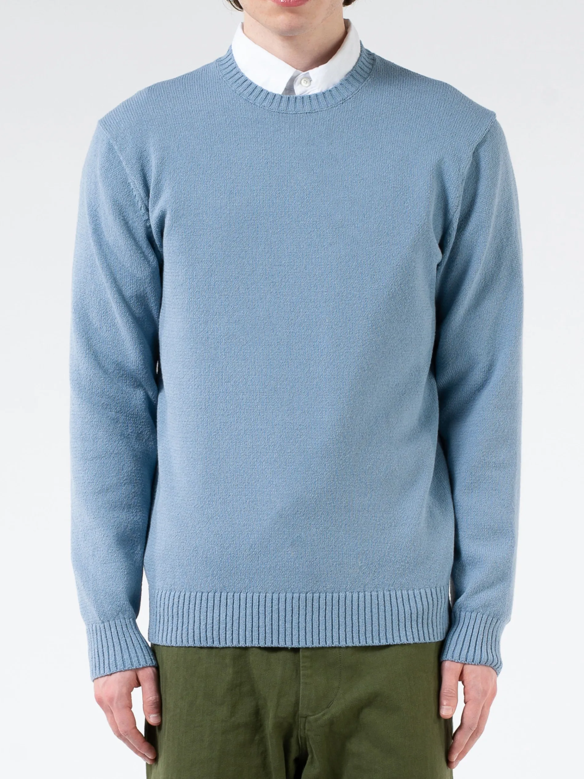 BEAMS PLUS - 7 Gauge Lilyan Crew Neck Knit in Sax