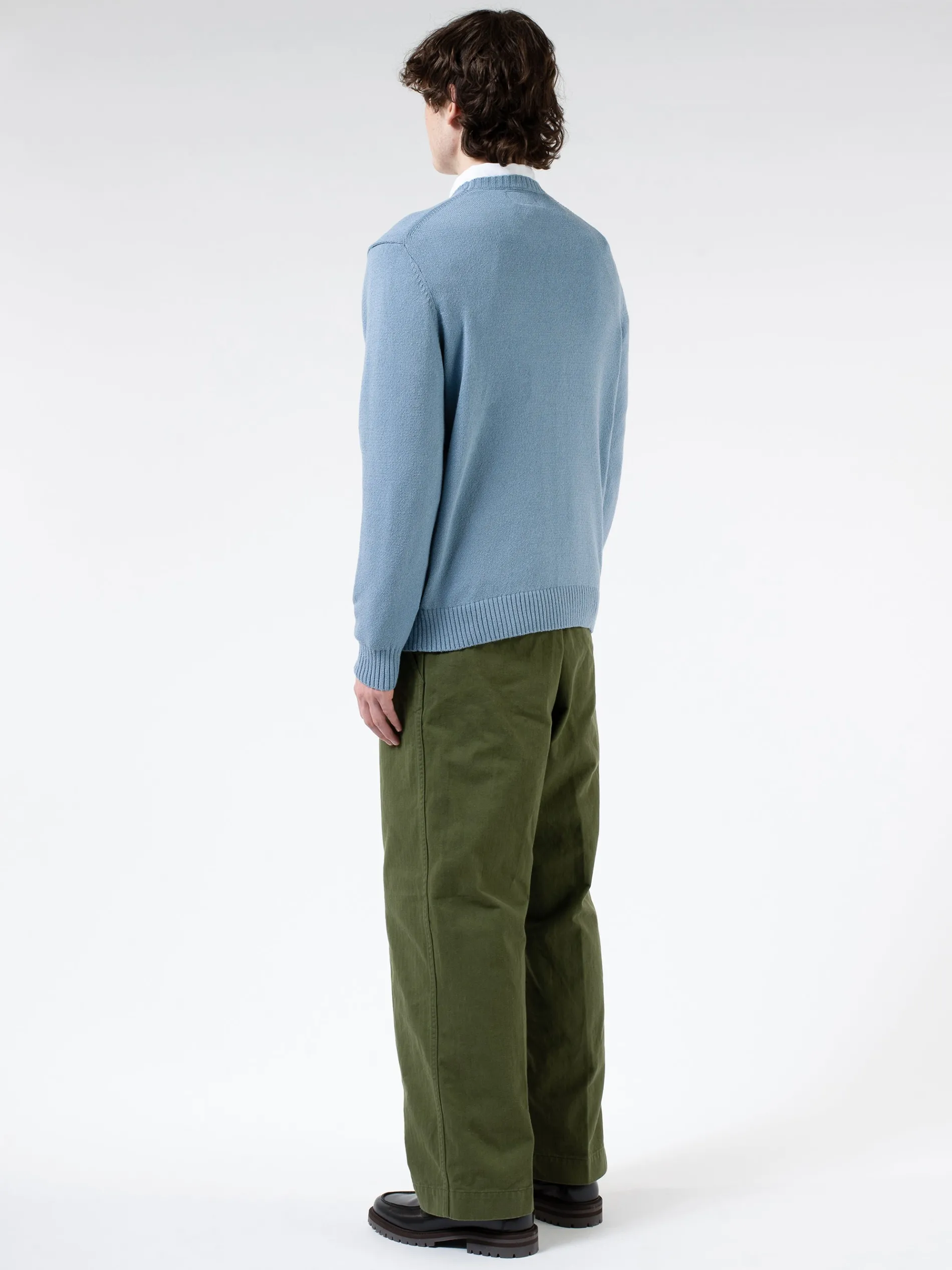 BEAMS PLUS - 7 Gauge Lilyan Crew Neck Knit in Sax