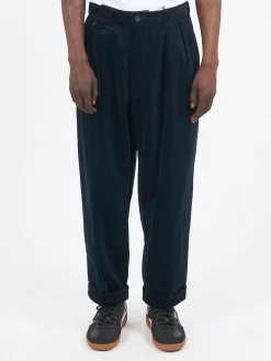 BEAMS PLUS - 2 Pleat Corduroy Pants in Navy