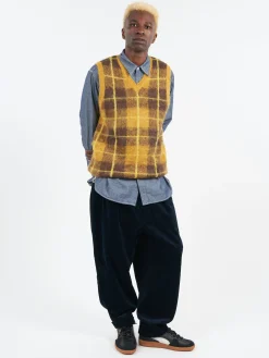 BEAMS PLUS - 2 Pleat Corduroy Pants in Navy