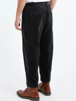 BEAMS PLUS - 2 Pleat Corduroy Pants in Charcoal Grey