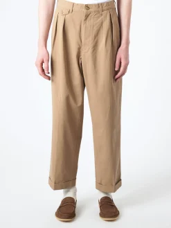 BEAMS PLUS - 2 Pleat Trousers in Khaki