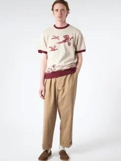 BEAMS PLUS - 2 Pleat Trousers in Khaki