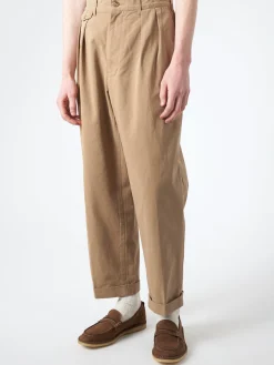 BEAMS PLUS - 2 Pleat Trousers in Khaki