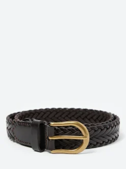 BEAMS PLUS - Braided Leather Belt in Brown