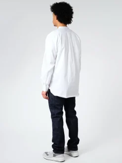 BEAMS PLUS - Broad Band Collar Pullover Shirt in White