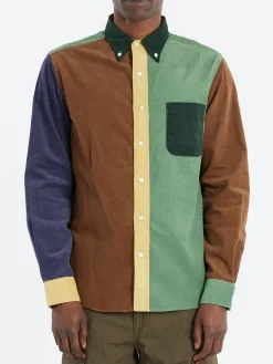 BEAMS PLUS - Button-Down Corduroy Panel in Green