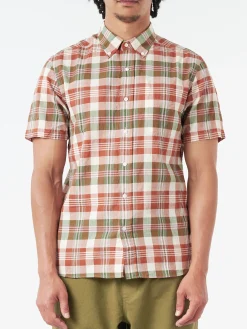 BEAMS PLUS - Button-Down Madras Shirt in Brown