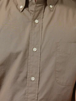 BEAMS PLUS - Color Broad Short Sleeve Button Down Shirt in Beige