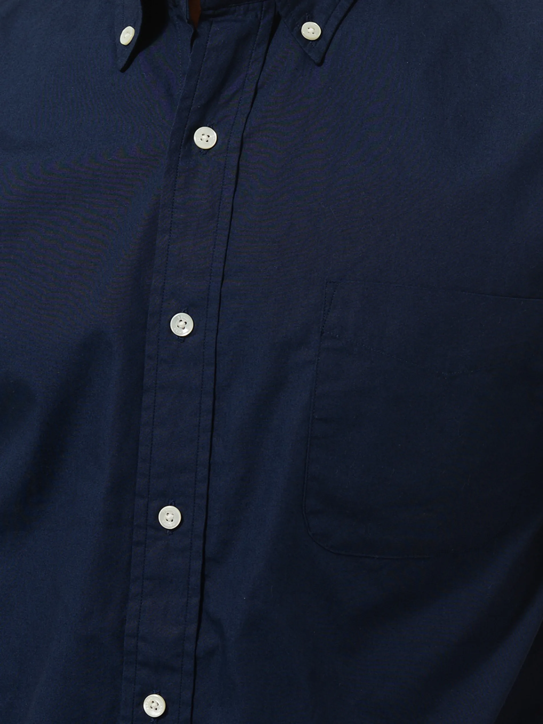 BEAMS PLUS - Color Broad Short Sleeve Button Down Shirt in Navy