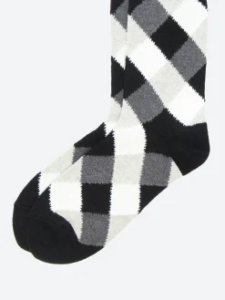 BEAMS PLUS - Diamond Pattern Socks in Black