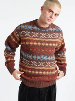 BEAMS PLUS - Fair Isle Sweater in Brown