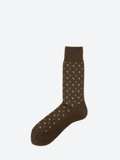 BEAMS PLUS - Fine Pattern Socks in Brown