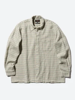 BEAMS PLUS - Gunclub Mesh Open Button Down in White