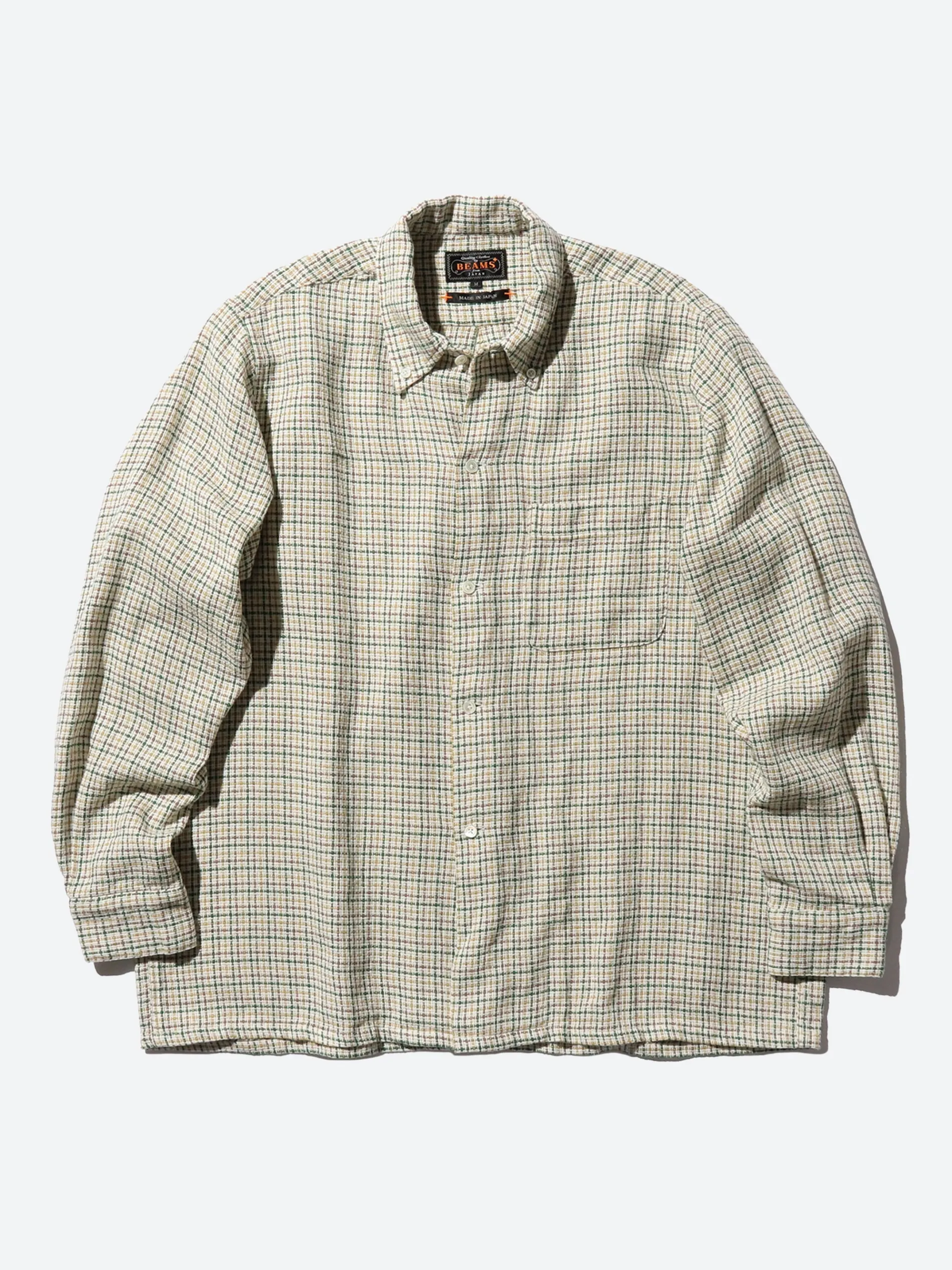 BEAMS PLUS - Gunclub Mesh Open Button Down in White