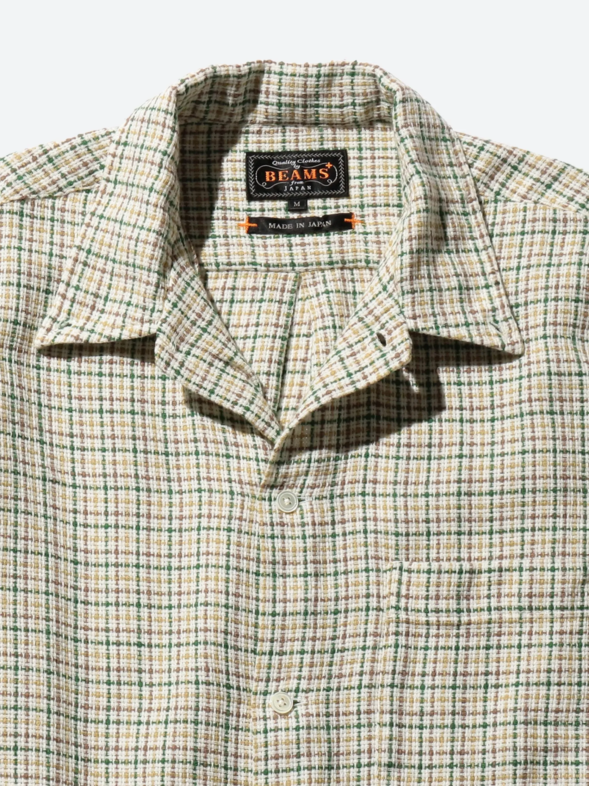 BEAMS PLUS - Gunclub Mesh Open Button Down in White