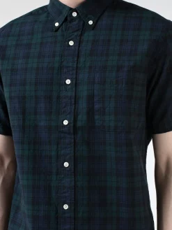 BEAMS PLUS - Indigo Blackwatch Short Sleeve Button Down Shirt